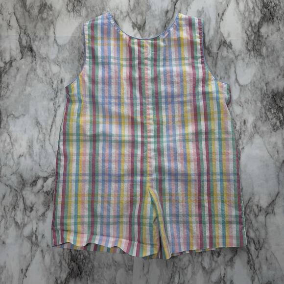 Bella Bliss Plaid Overalls Romper Size 2T Button Pockets Shortalls Classic - Picture 2 of 7